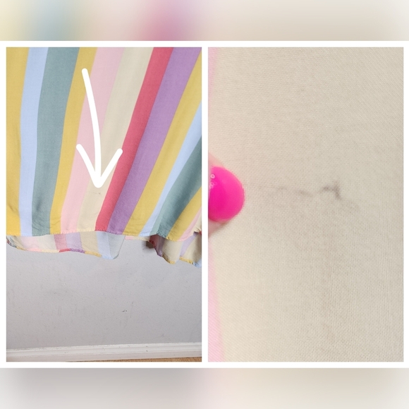 Torrid Midi Challis Off-Shoulder Dress Rainbow Stripe Stretch Size 0 Lrg pockets - Picture 7 of 16